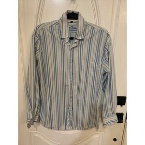 Alan Flusser Men's Long Sleeve Button Up Shirt Medium‎ Striped